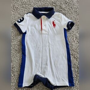 Polo by Ralph Lauren Kids White and Navy Polo Romper